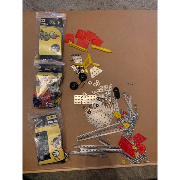 Stanley Play Kits, Partial Motorcycle Racing Car Drag Car Drag Racer, Many Extra - Picture 6 of 7